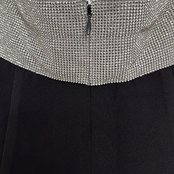 Black Strapless Gown with Crystal Embellishment Size 8 - Picture 3 of 6